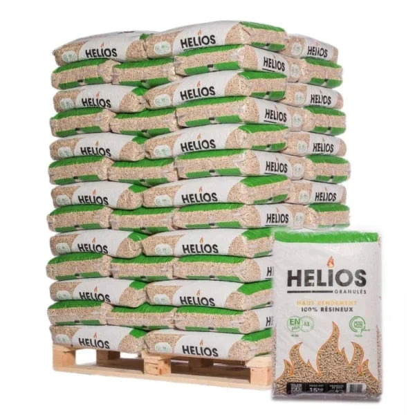 Pellets de madera Helios – Palet de 65 sacos de 15 kg