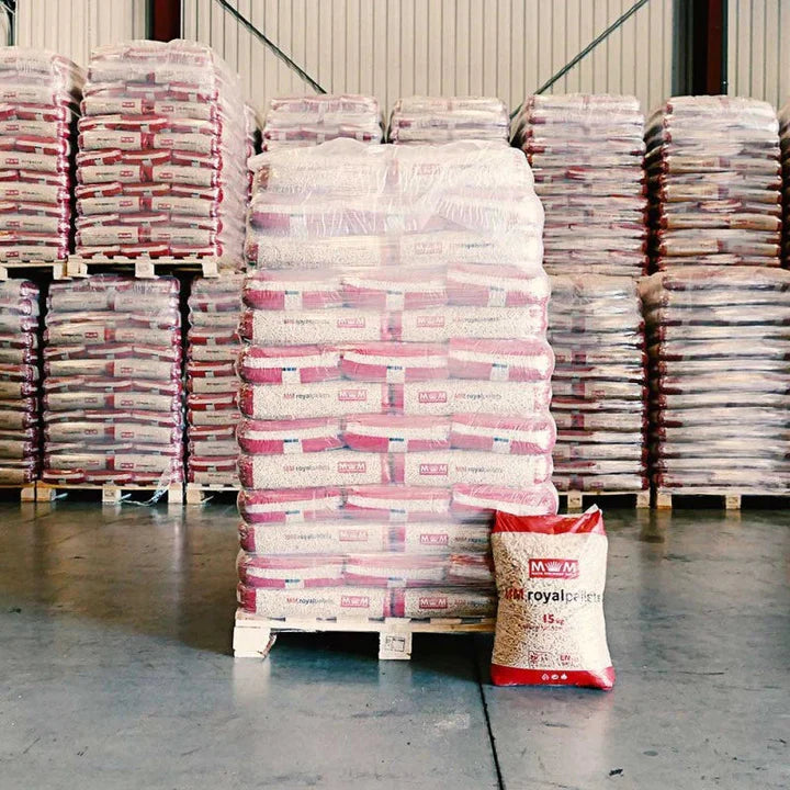 Palé de pellets MM Royal – 78 bolsas de plástico